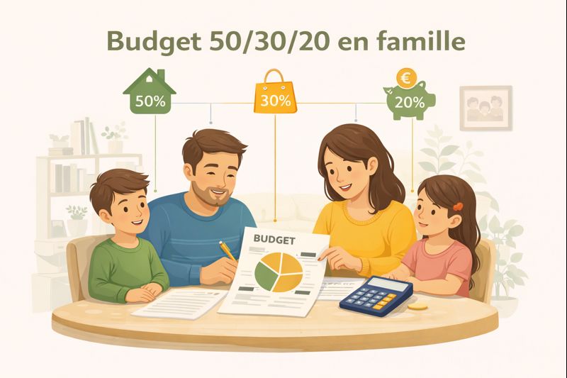 Budget 50/30/20 en famille : exemple concret